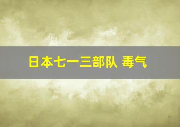 日本七一三部队 毒气